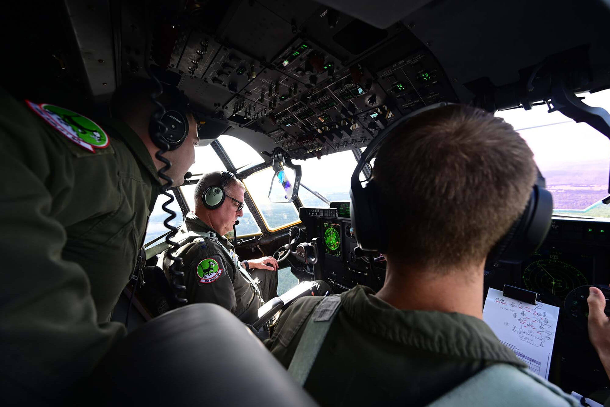Crew piloting Lockheed Martin C-130J Super Hercules