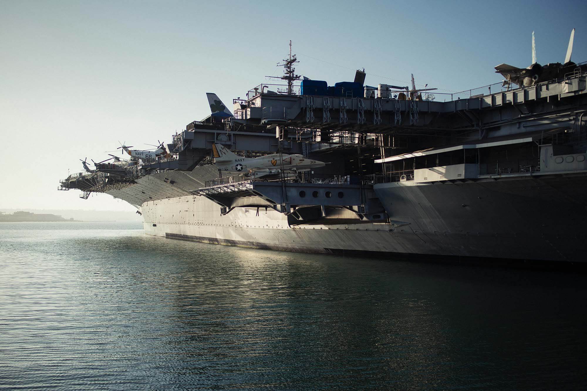 US Navy aircraft carrier at sea